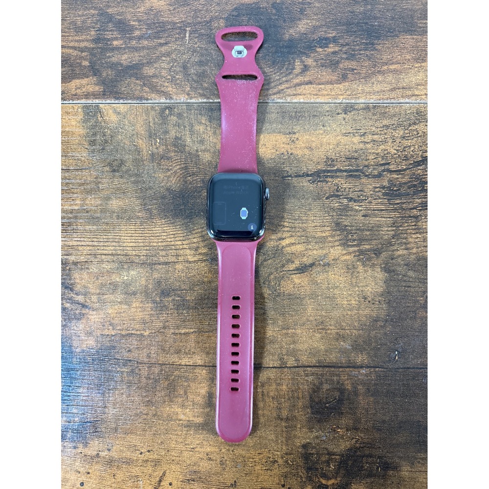 Apple Watch Series 7 41mm Stainless Steel GPS LTE Graphite Berry Sport Band